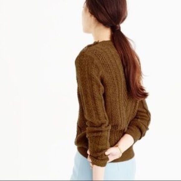 J. Crew Perfect Cable Sweater in Speckled Wool XS - Picture 2 of 8